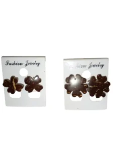 Natural Flower and Butterfly Coconut Shell Dangle Earrings - Eco-Friendly Jewellery, Unique Coconut Shell Statement Earrings - Image 2