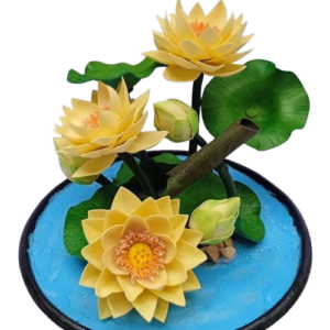 Yellow Lotus Plant Pots Green Plants Pot for Home Decoration