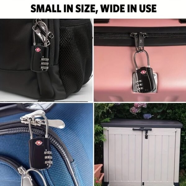 TSA Approved Alloy Combination Locks, Durable ABS Security Padlocks for Travel, Luggage, Gym, Bike - TSA-Approved, Powerless, ABS Material - Image 3