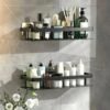 Wall-Mounted Shower Caddy, Large Capacity, No-Drill Installation, Floating Shelf for Bathroom and Kitchen, Space-Saving, Easy to Install, Holds Toiletries, Cosmetics, and Miscellaneous Items, Oil Rubbed Finish, Durable Plastic Material - Image 4