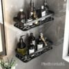 Wall-Mounted Shower Caddy, Large Capacity, No-Drill Installation, Floating Shelf for Bathroom and Kitchen, Space-Saving, Easy to Install, Holds Toiletries, Cosmetics, and Miscellaneous Items, Oil Rubbed Finish, Durable Plastic Material - Image 3
