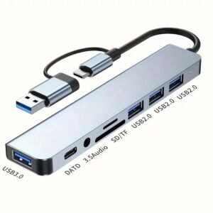 8-in-1 USB Hub with Audio Jack, Multi-Port Adapter for Tablets, USB-Powered, 5V Operating Voltage, Compatible with Tablets - Image 2