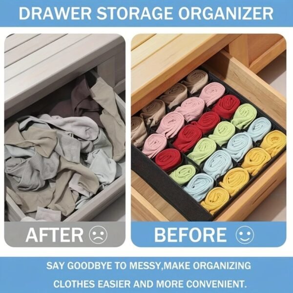 1 Pack 24-Cell Foldable Closet Organizer, Versatile Underwear Storage Box, Foldable, Moisture &, Ideal For Organizing Underwear, Handkerchiefs, Ties, Belts, Socks And Clothes At Home, Ideal As a New Year Gift - Image 7
