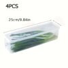 4pcs FreshFit Plastic Food Storage Containers with Lids - Reusable, Hand Washable Kitchen Organizers for Vegetables, Herbs, Noodles, Eggs - BPA-Free, Stackable, Food Contact Safe - Image 4