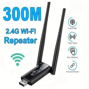 High-Power USB WiFi Repeater - Long Range Wireless Extender with 300Mbps Speed, Super Signal Amplifier, Bomber, Easy Setup for Home Routing, Wireless Signal Booster | Dual Antenna Setup | Reliable Connectivity, Wifi Extender - Image 2