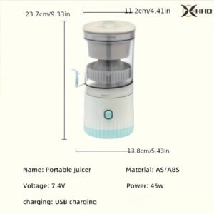 HHD Portable Citrus Juicer - Multi-Functional, Automatic Orange & Lemon Squeezer with Detachable Design, USB Rechargeable Battery, Food-Grade PP Material, Button Control - Ideal for Fresh Juice at Home, Home Juice Making|Modern Kitchen Appliance|Safe Juicing Material - Image 6
