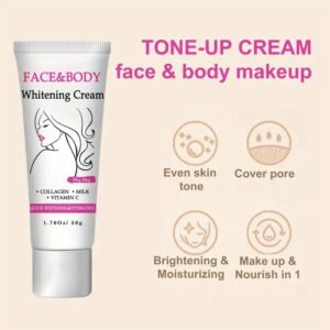 Face And Body Brightening Cream - Tone up Cream, Face & Body Makeup, Suitable for Face, Neck, Armpits, Joints And Other Parts, Mild Texture, Brightening And Moisturizing at The Same Time, Suitable for Men And Women, 50G/1.76Oz - Image 2