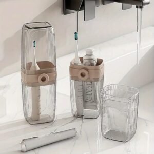 2pcs Portable Travel Soap Dish And Toothbrush Holder Set - Durable Plastic, Oval Shape, Essential Accessories for Camping, Gym And Bathroom. - Image 4