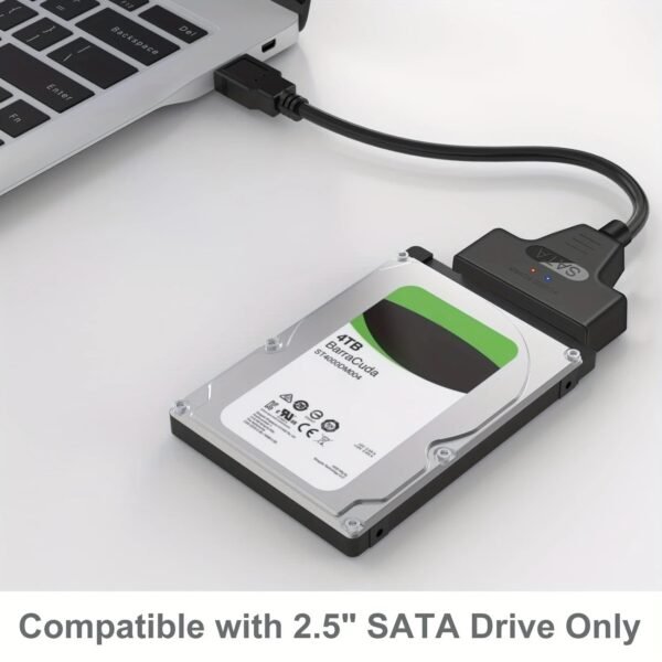 High-Speed USB 3.0 to SATA III Adapter Cable for 2.5-Inch HDD/SSD - Black, UASP Compatible, Easy Plug & Play Installation, Supports Data Transfer and Storage Expansion, Sata to USB Adapter