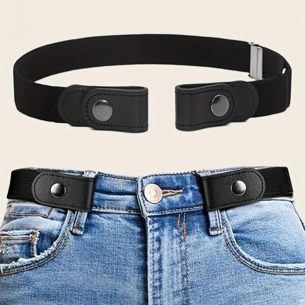 1pc Adjustable No-Hole Invisible Waist Belt for Men & Women - Elastic Comfort Fit, No-Slip Design, Casual Casual Attire, Hand Washable, Waist Tightener