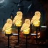 1pc Solar-Powered LED Owl Garden Stake Light - Realistic Outdoor Landscape Lighting with Automatic Switch, Warm Yellow Glow for Villas, Gardens, Parks, and Pathways, Ambient Lighting | Spooky Landscape Decor | Acrylic Owl Stake Light, Owl Garden Decor - Image 2