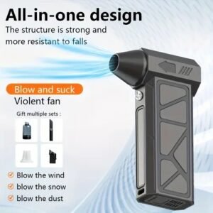 High-Speed Turbo Fan, Powerful Portable Handheld Vacuum Cleaner, USB Rechargeable Lithium Battery 18650 Series, Multi-Functional Outdoor Camping Fan with Dust Blower and Suction Functions, Ideal Gift for Husband or Frien - Image 4