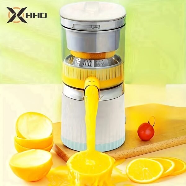 HHD Portable Citrus Juicer - Multi-Functional, Automatic Orange & Lemon Squeezer with Detachable Design, USB Rechargeable Battery, Food-Grade PP Material, Button Control - Ideal for Fresh Juice at Home, Home Juice Making|Modern Kitchen Appliance|Safe Juicing Material