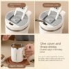 1pc, 304 Stainless Steel Insulated Coffee Cup with Lid, Double-Wall Thermal Sports Mug, BPA-Free, Portable Flip-Top Travel Cup for Hot & Cold Drinks - Perfect Gift for Christmas, Valentine's, Mother's Day, Thanksgiving, Halloween, New Year - PP Body, Stainless Steel Inner Lining - Image 5