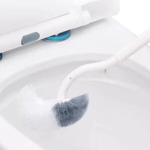 1pc Ergonomic C-Type Head Toilet Brush with Long Handle - Manual Deep Groove Cleaning for Bathroom, Toilet, Kitchen, Bedroom, Car - Reusable, Portable, No Power Needed