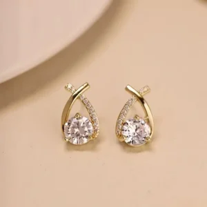 Elegant Korean Cross Crystal Earrings