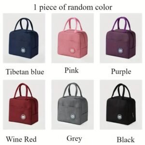 A Washable And Reusable Insulated, Leak-Proof And Heat-Resistant, Aluminum Foil Bag, Box Carrier, Ice Bag, Student Tote, Thermal Bag, Box Pouch, Made of Durable Oxford Fabric.