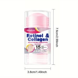 Retinol & Collagen Neck Firming Stick: Facial Moisturizer with Retinol & Collagen Complex, 5% - Double Chin Reducer - Day & Night Cream - Firming, Hydrating Face Cream, 40g/1.41oz