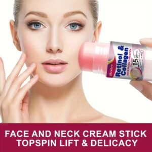 Retinol & Collagen Neck Firming Stick: Facial Moisturizer with Retinol & Collagen Complex, 5% - Double Chin Reducer - Day & Night Cream - Firming, Hydrating Face Cream, 40g/1.41oz