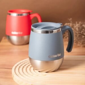 1pc 500ml Insulated Stainless Steel Coffee Mug with Lid, Double-Wall Vacuum Thermal Cup for Hot and Cold Drinks, - Image 9