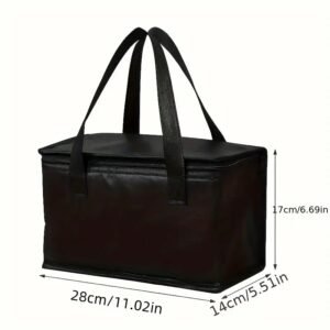 8-Can Capacity Insulated Lunch Bag, Non-Woven Material, Square Leakproof Cooler Tote for Outdoor Picnic And Travel, Thermal Preservation Cooler Bag with Hand Wash Care Non-Food Contact