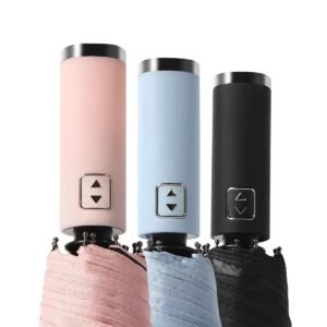 1pc Xiaomi Automatic Folding Umbrella, 10-Rib Iron Frame, 190T Fabric Canopy, Windproof, UV Protection, One-Click Open/Close, Portable Travel Umbrella with Plastic Handle - Image 7