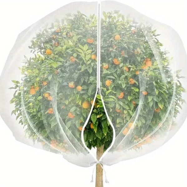 PE Material Fruit Tree Protective Net Bags with Zipper and Drawstring - Bird, Pest, and Deer Barrier Mesh Cover for Apple Trees and Blueberry Bushes - Insect and Cicada Protection Nets