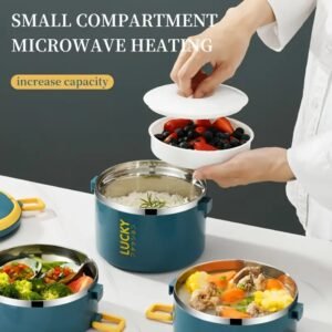 1 Large Capacity Stainless Steel Lunch Box, with Thermal Bag, Chopsticks, Spoon, Fork, Insulated Lunch Box Suitable for School, Camping, Workplace - Very suitable for students and office workers - Students return to school