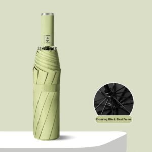 1pc Xiaomi Automatic Folding Umbrella, 10-Rib Iron Frame, 190T Fabric Canopy, Windproof, UV Protection, One-Click Open/Close, Portable Travel Umbrella with Plastic Handle - Image 12