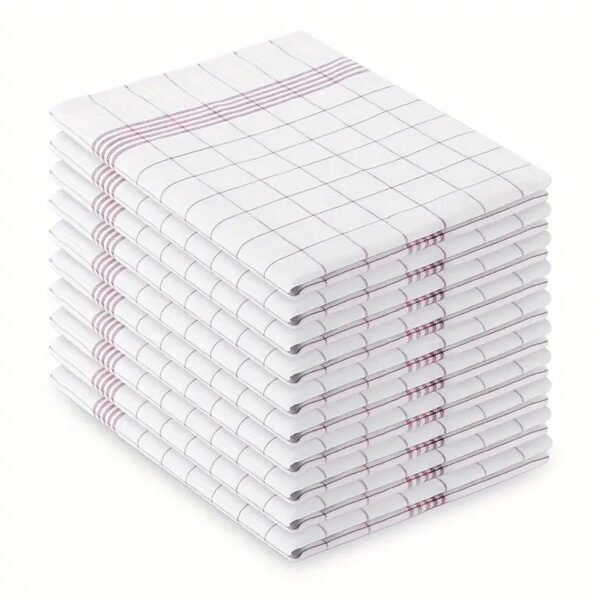 6/12Pcs Classic Plaid Dish Towel Scouring Pad
