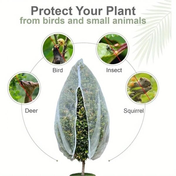 PE Material Fruit Tree Protective Net Bags with Zipper and Drawstring - Bird, Pest, and Deer Barrier Mesh Cover for Apple Trees and Blueberry Bushes - Insect and Cicada Protection Nets - Image 4