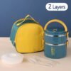 1 Large Capacity Stainless Steel Lunch Box, with Thermal Bag, Chopsticks, Spoon, Fork, Insulated Lunch Box Suitable for School, Camping, Workplace - Very suitable for students and office workers - Students return to school - Image 3