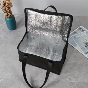 8-Can Capacity Insulated Lunch Bag, Non-Woven Material, Square Leakproof Cooler Tote for Outdoor Picnic And Travel, Thermal Preservation Cooler Bag with Hand Wash Care Non-Food Contact