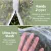 PE Material Fruit Tree Protective Net Bags with Zipper and Drawstring - Bird, Pest, and Deer Barrier Mesh Cover for Apple Trees and Blueberry Bushes - Insect and Cicada Protection Nets - Image 3
