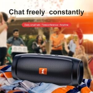 Portable Wireless Speakers with Surging Sound Effect - Orange & Black, Rechargeable Lithium Battery, USB Charging, Stereo Bass Boost, Ideal for Smartphones/Tablets, Outdoor Entertainment | Vibrant Sound Quality | Durable Build, Outdoor Sound System - Image 5