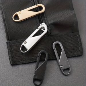 4pcs Zipper Pull Replacements - Easy Install, Detachable Heads for Travel Bags, Clothing & Crafts - Black