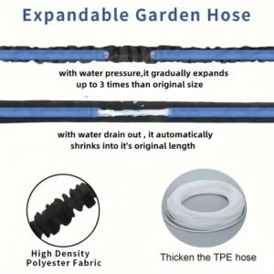 1pc, Multipurpose Hose, Garden Hose, Expandable Plastic Hoses, Flexible Water Hose, Car Wash Water Hose, Garden Sprayer, 25ft/50ft/100ft X 3/4", Watering Irrigation Tools, Cleaning Supplies, Cleaning Accessories, Apartment Essentials