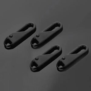 4pcs Zipper Pull Replacements - Easy Install, Detachable Heads for Travel Bags, Clothing & Crafts - Black