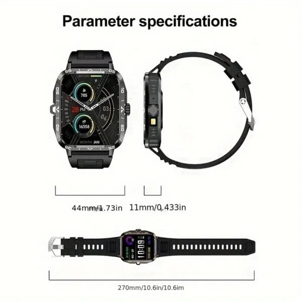 2024 New Smart Watch (Answer/Call) Outdoor Sports Watch LED Altimeter Barometer 100+Sports Mode 300mAh Battery Multimedia Information Viewing Weather Pedometer Fitness Tracker Compatible for Android iPhone Gift Valentine's Day - Image 4