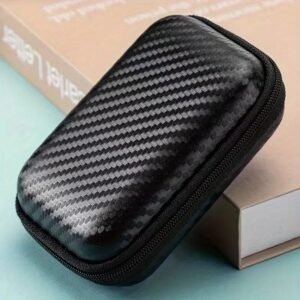 A Leather Digital Accessory Storage Case, a Portable Multifunctional Zipper Bag, Suitable for Storing Headphones, Cables, And Game Controllers, Providing Travel Protection, Compatible with Charging Cables, And Serving As an Electronic Accessory Box.