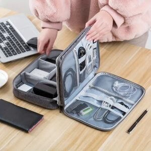 Multi-layer Travel Digital Accessories Storage Bag, Power Bank Earphone Camera Data Cable Storage Box, Multi-functional Divided Mobile Phone Laptop Bag Digital Bag