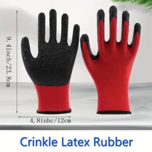 20pcs 10 Pairs Garden Work Protective Gear, Red, Non-Slip, Foldable, Washable, Breathable Lining, No Alcohol Material, Fabric, with Excellent Grip Coating, Tear Resistance, for Adult Men and Women, Local Cleaning