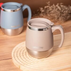 1pc 500ml Insulated Stainless Steel Coffee Mug with Lid, Double-Wall Vacuum Thermal Cup for Hot and Cold Drinks, - Image 8