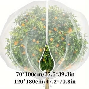 PE Material Fruit Tree Protective Net Bags with Zipper and Drawstring - Bird, Pest, and Deer Barrier Mesh Cover for Apple Trees and Blueberry Bushes - Insect and Cicada Protection Nets - Image 2