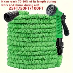 1pc, Multipurpose Hose, Garden Hose, Expandable Plastic Hoses, Flexible Water Hose, Car Wash Water Hose, Garden Sprayer, 25ft/50ft/100ft X 3/4", Watering Irrigation Tools, Cleaning Supplies, Cleaning Accessories, Apartment Essentials