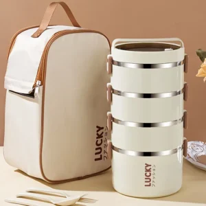 Large Capacity Stainless Steel Lunch Box with Lunch Bag