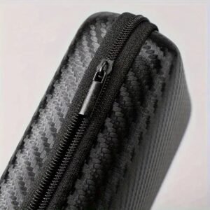 A Leather Digital Accessory Storage Case, a Portable Multifunctional Zipper Bag, Suitable for Storing Headphones, Cables, And Game Controllers, Providing Travel Protection, Compatible with Charging Cables, And Serving As an Electronic Accessory Box.