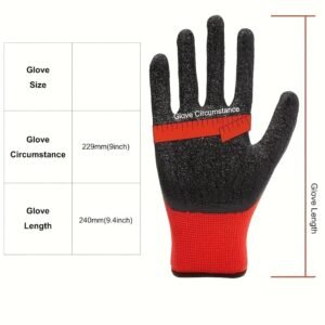 20pcs 10 Pairs Garden Work Protective Gear, Red, Non-Slip, Foldable, Washable, Breathable Lining, No Alcohol Material, Fabric, with Excellent Grip Coating, Tear Resistance, for Adult Men and Women, Local Cleaning