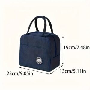 A Washable And Reusable Insulated, Leak-Proof And Heat-Resistant, Aluminum Foil Bag, Box Carrier, Ice Bag, Student Tote, Thermal Bag, Box Pouch, Made of Durable Oxford Fabric.