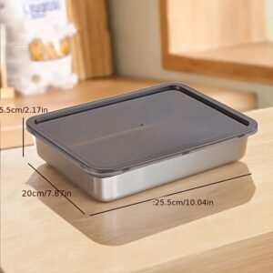 3pcs Stainless Steel Food Storage Containers - Leak-Proof, Reusable, Perfect for Fruits, Meats, Veggies | Easy Clean, Stackable Kitchen Organizers for Fridge, Freezer & Pantry - Image 5